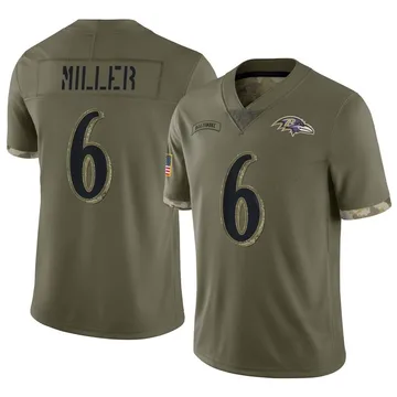 Men's Anthony Miller Baltimore Ravens Limited Olive 2022 Salute To Service Jersey