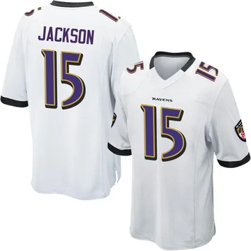 Men's DeSean Jackson Baltimore Ravens Game White Jersey