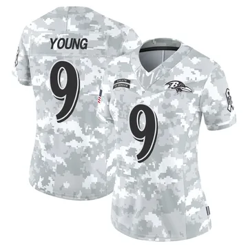 Women's Zion Young Baltimore Ravens Limited Arctic Camo 2024 Salute to Service Jersey