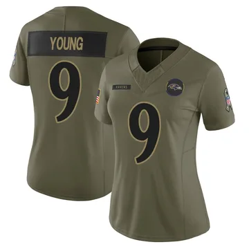 Women's Zion Young Baltimore Ravens Limited Olive 2025 Salute to Service Jersey