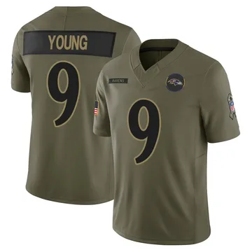 Youth Zion Young Baltimore Ravens Limited Olive 2025 Salute to Service Jersey
